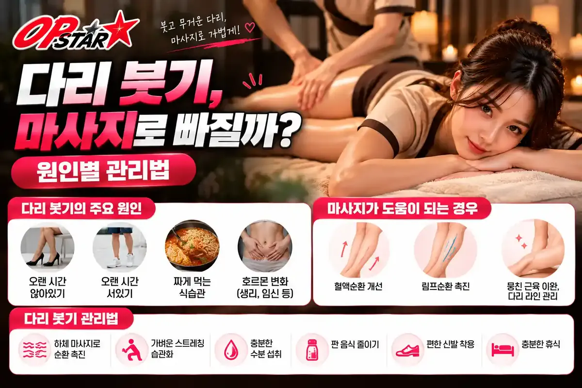 다리 붓기, 마사지로 빠질까? 원인별 관리법