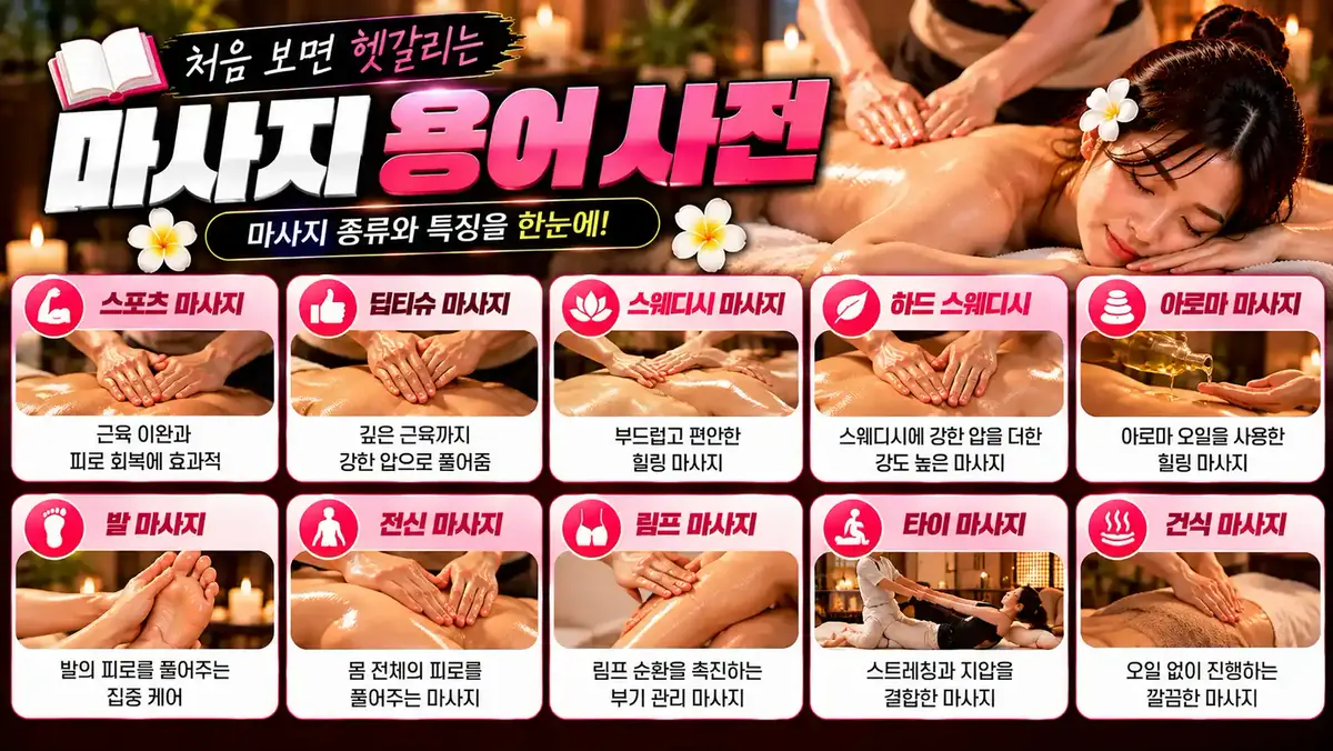 처음 보면 헷갈리는 마사지 용어 사전