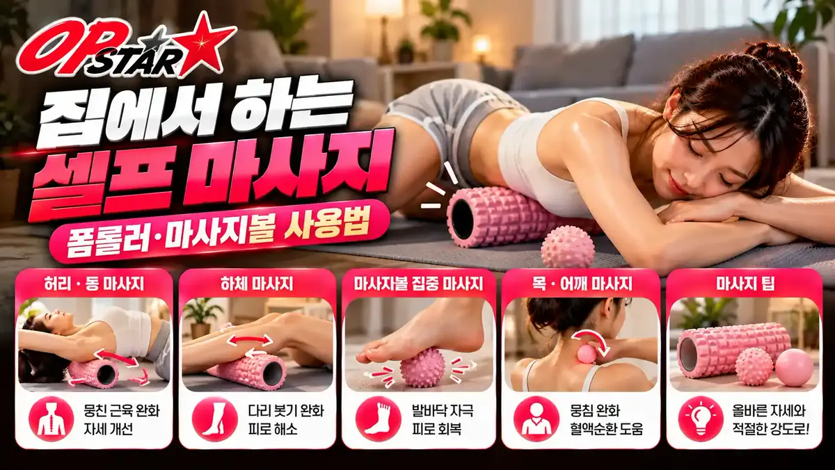 집에서 하는 셀프 마사지 — 폼롤러·마사지볼 사용법